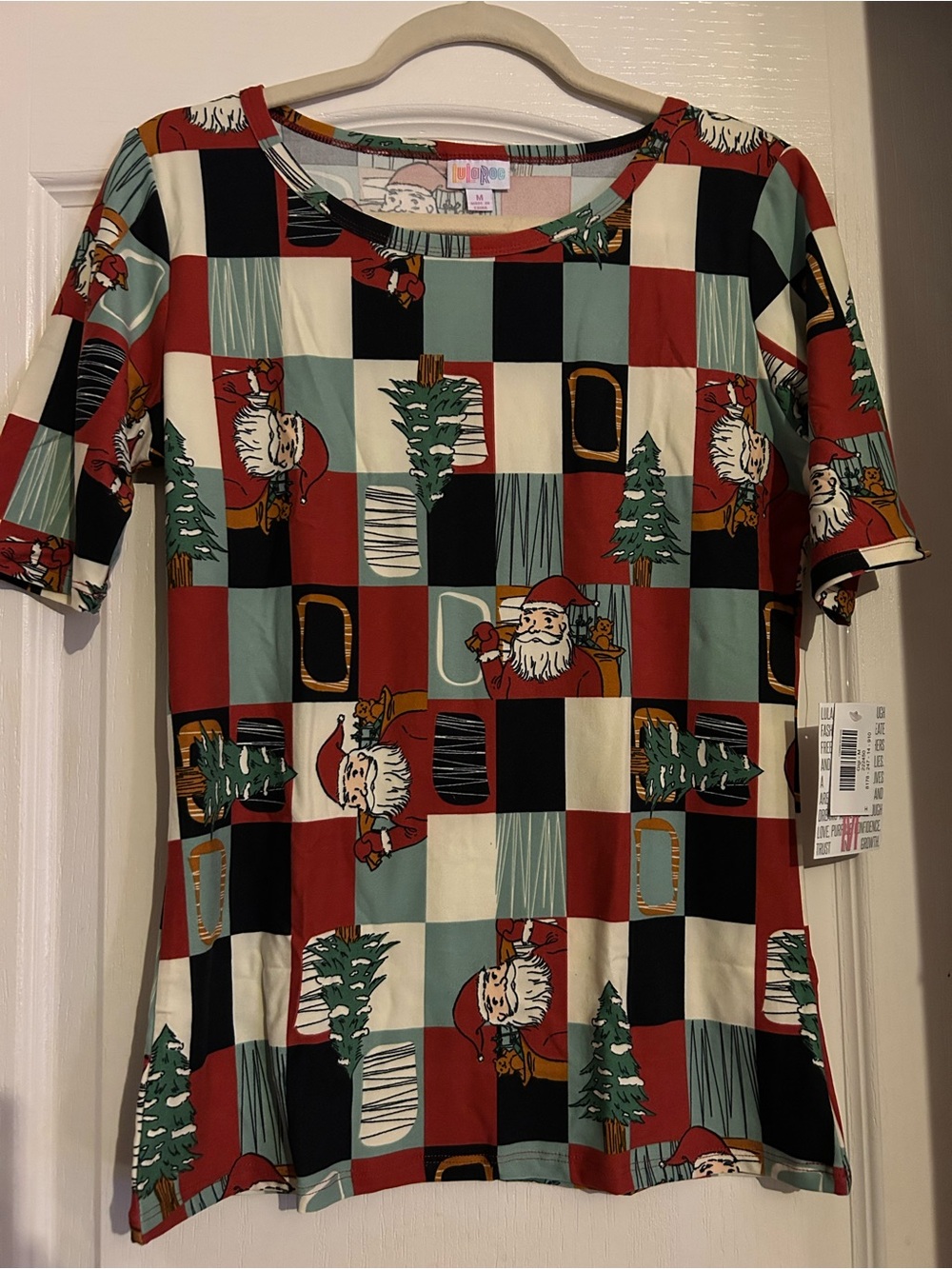 LuLaRoe Gigi Merry & Bright Women's Tunic Top Santa Tree 🌲 Winter